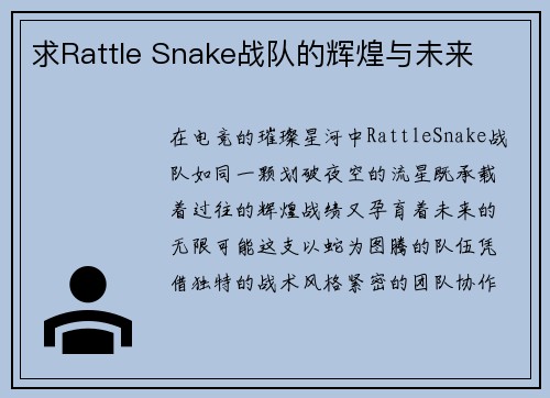 求Rattle Snake战队的辉煌与未来